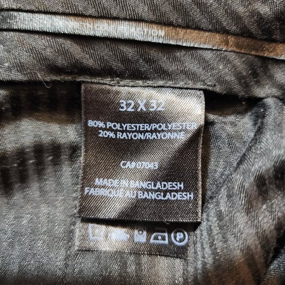 Kenneth Cole Reaction Black Pinstripe Dress Pants Mens 32x32 Preppy Business - Picture 2 of 15